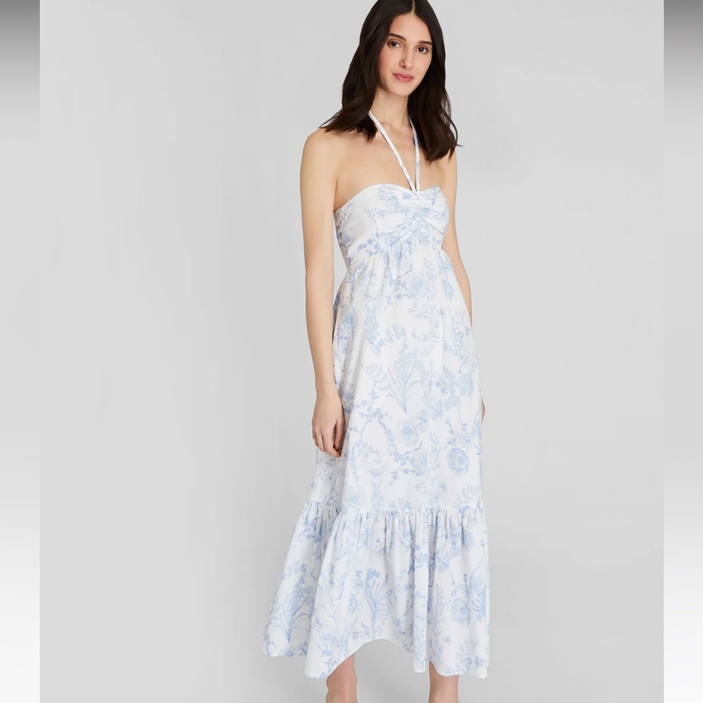 Club Monaco Toile Print Halter Maxi Dress
